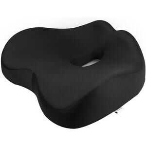 Pressure Relief Seat Cushion for Long Sitting Hours on Office, Home Chair Black